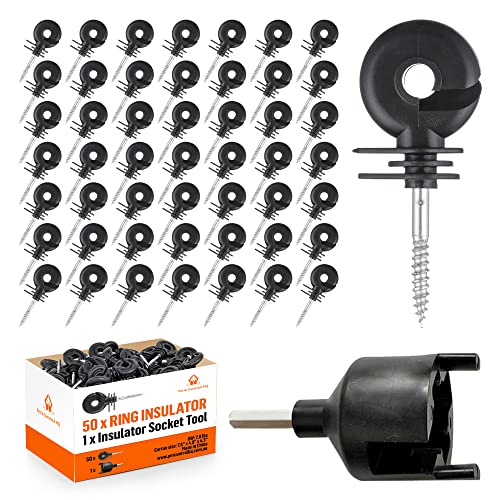 Electric Fence Insulators Screw-in Wooden Posts - Suitable for Polytape Polywire Tape Rope Electric Wire