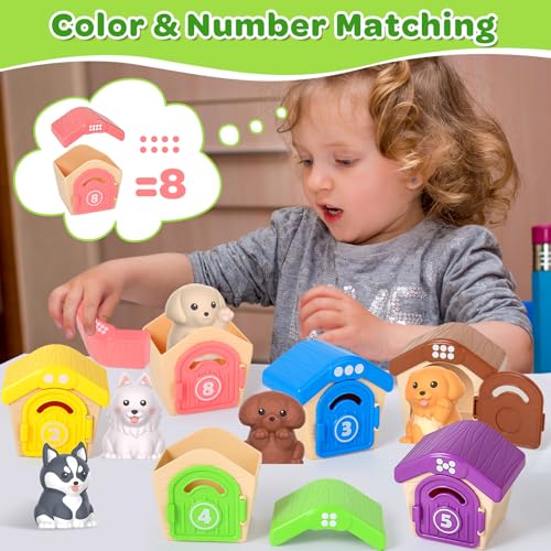 Letapapa Toddler Toys for 1-3 Year Old, Montessori Toys Themed Dog for Baby | Educational Counting, Matching & Sorting Toys Activities, Christmas Birthday Gifts for Baby Boy Girl 12-18M Fine Motor Skills - style: PUPPY