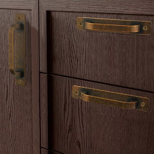 12 Pack 5 Inch 128 mm FlatCopper Cabinet Handles Aluminum Cabinet Pulls Drawer Pulls - color: FlatCopper, size: 5 Inch