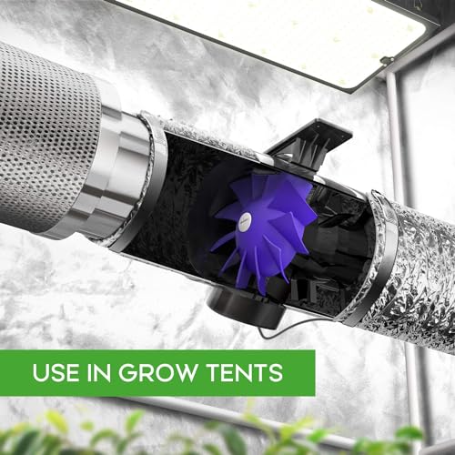 iPower Silent Inline Duct Ventilation Booster Fan 6 Inch 300 CFM Quiet Vent Exhaust Blower for Hydroponics Grow Tent Greenhouse Kitchen Bathroom, 2 Pack, Black - size: 6'' Fan 2-Pack