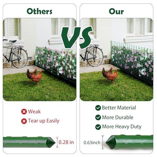 Garden Fencing, Plastic Fence Roll, Temporary Fence, Snow Fence, 3.3 x 100 FT Animal Barrier Fencing with Stakes