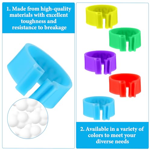 100 PCS Chicken Leg Bands, 16mm Plastic Chicken Bands, Color-Coded Numbered Poultry Identification Rings for Chickens Ducks Medium Birds, Easy Snap on Ankle Band for Flock ManagementManagement