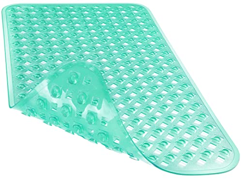 Yimobra Bathtub Mat Non Slip, Shower Mat with Strong Suction Cups & Drain Holes, 27.5"X15.5", Anti Slip Bath Tub Mat for Inside Shower, Machine Washable Fast Drying, Bathroom Essentials,Clear Green - color: Clear Green, size: 27.5 X 15.5 Inch