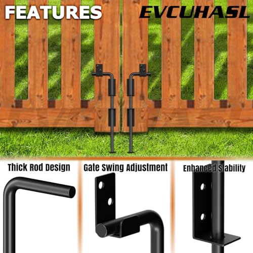 18" Cane Bolt Gate Drop Rod Heavy Duty Stopper Hardware, Gate Ground Latch for Wood Metal Vinyl Gates Doors, Gate Drop Pin for Holding Gate to The Ground, Black Finish-1 Pack - size: 18 Inch
