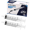50 Pack 5ml Plastic Syringes with Caps for Science Labs, Liquid Measuring, Watering, Refilling, Oral,Pet - size: 5ml-50Pack