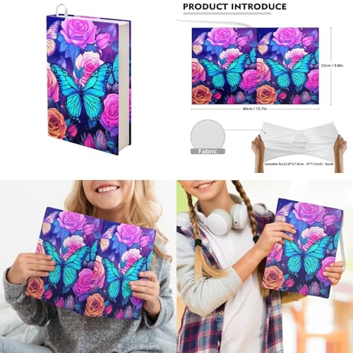 Upetstory 5 In 1 Butterfly Backpack for Girls 6-8 8-10 Kids School Bag Set with Lunch Bags Pencil Case Teen Girls School Bookbag Elementary Kindergarten Water Bottle Sleeve Book Cover - color: Butterfly