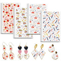OLYCRAFT 24Pcs School Clay Transfer Paper 4 Styles Transfer Paper for Polymer Notebook Pencil Polymer Clay Transfer Sheets Ruler Alarm Small Transfer Paper for Clay Earrings Jewelry Making - style: School