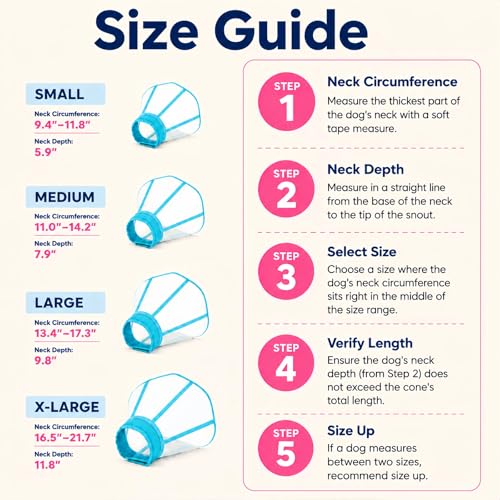 Soft Neck Pad - Hard Plastic Dog Surgery Recovery Cone Collar, Blue-Green M | Clear Vision Cone for Dogs to Stop Licking, Comfy Dog Head Cones of Shame for Medium Dogs, Extra Long Elizabethan Collar - color: Blue-Green, size: Medium