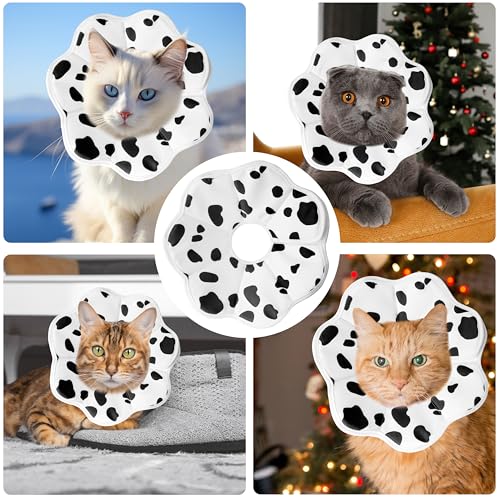Soft Adjustable Cat Cone Collar, Comfortable Cat Recovery Collar - color: Milk, size: Medium