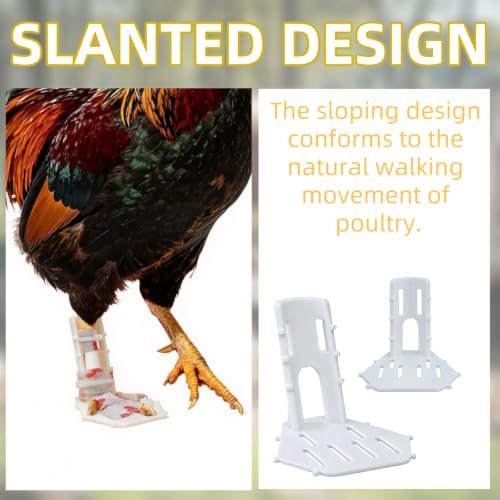 4 Sizes Poultry Leg-Splint Set, Leg Support for Injured Chicken, Goose, Duck - color: White