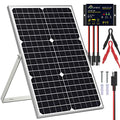 Solar Panel Kit 30W 12V Solar Battery Trickle Charger Maintainer | 10A PWM Charge Controller + Adjustable Mount Bracket for Boat Car RV Motorcycle Marine Automotive Waterproof Trickle Charging - size: 30W PWM+Load Kit