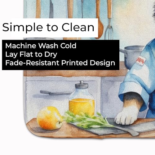 Caroline's Treasures Alaskan Klee Kai The Chef Memory Foam Kitchen Mat Machine Washable Anti-Fatigue Mat Cushion Comfort Bath Mat or Kitchen Rug - color: Alaskan Klee Kai 6183