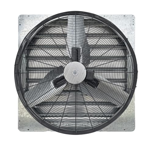 iLIVING 36" Smart Wall Mounted Shutter Exhaust Fan, 6128 CFM, 12-Speed, WiFi App Control Ventilation for Garages, Warehouse, Barn, Greenhouses, Auto Temperature Humidity Control, BLDC Motor, Hardwired - size: 36-inch