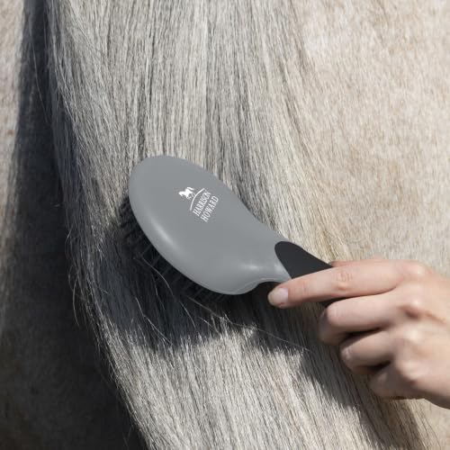 Harrison Howard Horse Mane and Tail Brush - Professional Grooming Brush, Equestrian Detangler, Non-Slip, Black - color: Black