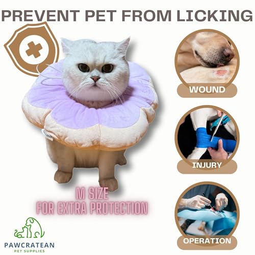 Adjustable Comfy Flower Style Elizabeth Collar for Cats Puppies Soft Recovery Cone Pet Protective Neck Collar (Purple, Small) - color: Purple, size: Small