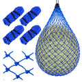 Windyun 4 Pcs Deluxe Ultra Slow Hay Feeder Nets, 42" Length with 1" Feeding Holes, Horse Supplies Heavy-Duty Top Loading Black Horse Hay Bag for Goats Sheep Livestock Barn Farm Feeding Tack(Blue) - color: Blue