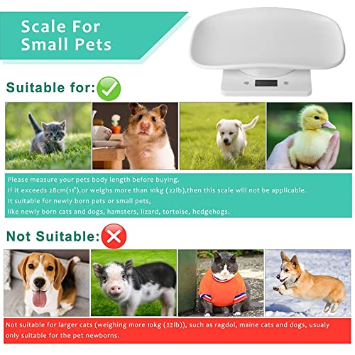 Digital Small Animals Scales for Weighing with Tape Measure, Puppy Whelping Scale Weigh Your Kitten, Rabbit with High Precision, Multifunction Electronic Baby Scales for Small Dogs Cats Crawl Pet - color: Pet Scale&Tape