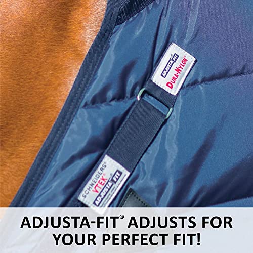 Adjusta-Fit Dura-Nylon VTEK Medium Weight Horse Stable Blanket | Size 76 | Ultimate Horse Comfort | Custom Fit for All Breeds | Superior Cold Weather Protection - size: 76