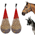 Majestic Ally 2 pcs Ultra Slow Feed 1.5"x1.5" Holes 40” Hay Net for Horses and livestocks. (Patriotic) - color: Patriotic