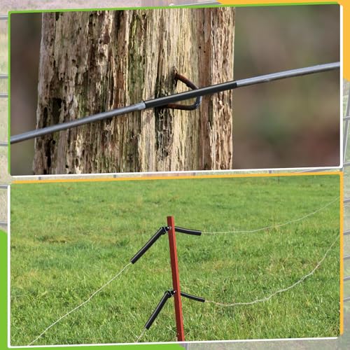 Pushglossy 50 Feet Electric Fence Insulator Tubing Accommodates Up to 12-1/2 Gauge Fence Wire, Insulated Tube for Corner Post and End of Fence, PE High Tension Wire Insulator, Black