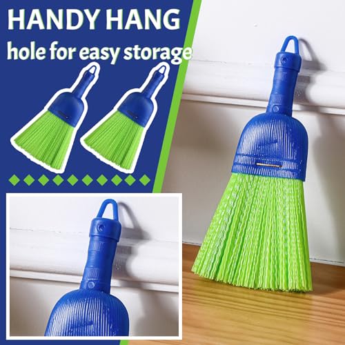 1 Pcs Whisk Broom Poly Fiber Hand Brush with Hang Hole Car Cleaning | Small Handheld Brooms for Car, Plastic Hand Whisk Brooms, Cleaning Table Camping Tent Windowsill Dirt Dust, 9.5 x 4 Inches