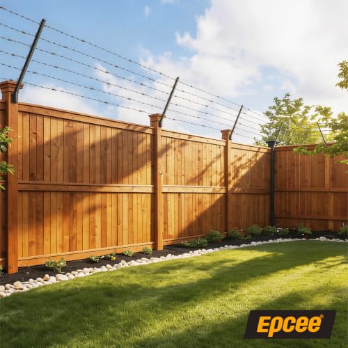 8-Pack Angle 25° Fence Post Extender, 40" Fence Barbed Wire Extend Arm，for Outdoor Fences to Increase Height, Protect Privacy and Pets Jumping Off (8, 40in-25°Angles - Wood Post) - size: 40in-25°Angles - Wood Post