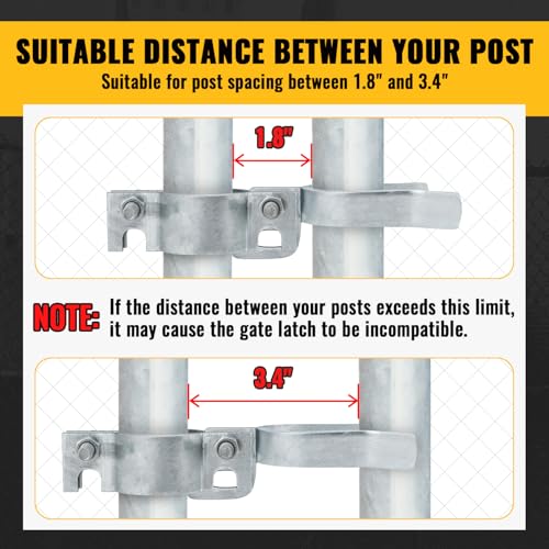 VIVIDA Chain Link Gate Latch 1-3/8", Fence Gate Fork Latch, 1 PCS | Galvanized Fence Gate Lock, For 1-3/8" OD Pipe, Chain Link Fence Parts, Bolts & Nuts Included - size: 1-3/8" x 1-3/8" (1 PCS)