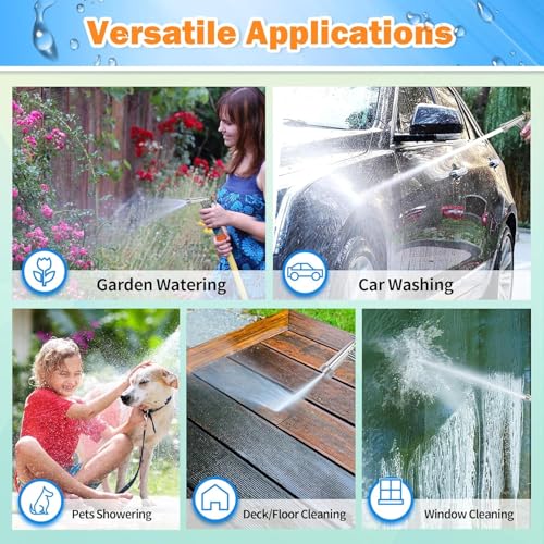 AUTOMAN Full Size Garden Hose Nozzle 4 Pack, High Pressure Pistol Grip Water Nozzle Sprayer with Threaded Front, Adjustable Spray Water Flow for Washing Car, Cleaning Ground, Watering Plants - size: 4 Pack, style: Zinc Alloy+TPR