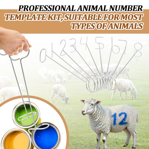 Shimeyao Paint Branding Irons for Livestock Marker Pig Cattle Cow Sheep Numbers 0-8 for Livestock Marking Accessories Lab Research