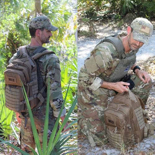 Luminary Tactical Trauma Kit Fully Stocked First Aid Kit Backpack EMS/EMT First Responder Medical Bug Out Bag for Preppers Professionals and Outdoorsman (Woodland Camo) - color: Woodland Camo