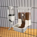 Automatic Pet Food Water Dispenser, Auto Gravity Pet Feeder Water Bottle Set for Crate Cage, Feeding Station for Small Dog Cat Rabbit Guinea Pigs Chinchilla Ferret Hedgehog (Gray) - color: Gray