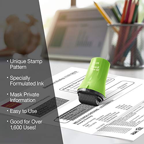 Guard Your ID Wide Identity Theft Protection Roller Stamp, 3-Pack for Mail - color: Green, size: Wide 3-Pack