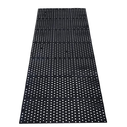 uyoyous Rubber Flooring Mat with Drainage Holes 82.67"x35.43" Resistant Anti-Fatigue Commercial Kitchen Mats with Non-Slip Backing Heavy Duty Rubber Drainage Mat for Industrial Kitchen