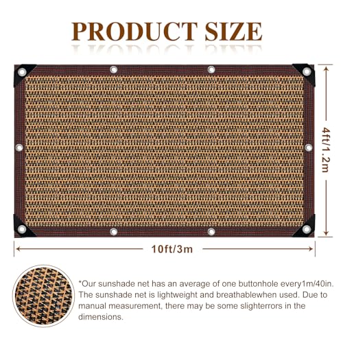 80% Shade Cloth, Durable Mesh Tarp with Grommets, Garden Sunblock Shade Cloth Shading Antifreezing for Plants Cover, Greenhouse, Barns Kennel, Patio, Tomatoes - size: 4×10FT