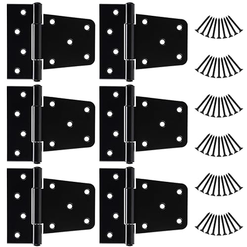 HILLMASTER 3.5 inch Heavy Duty Gate Hinges Fence Door Hinges Durable Gate Strap Hinge for Indoor Outdoor, Gate Hardware Kit for Shed, Wooden Fences, Vinyl Fence Gate, Barn Door, Garage, 6 Pack - size: 6 Pack