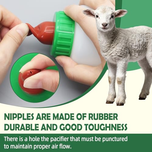 Lamb&Goat Feeding Bottle 2Pcs 500ml Lamb Nipple and Bottle Reusable Small Animal Care Milk Bottle for Farm Supplies