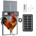 Automatic Chicken Coop Door Solar Powered with Timer, Remote Control, Manual Mode, Anti-Pitch Aluminum Alloy Auto Chicken House Door for Chicken, Duck, Poultry, Weatherproof, Blue