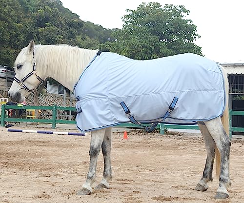 LEAFOREST Horse Mesh Fly Sheets - Lightweight Breathable Standard Neck | UV Protection Soft Sheet Blue, 78" - size: 78IN