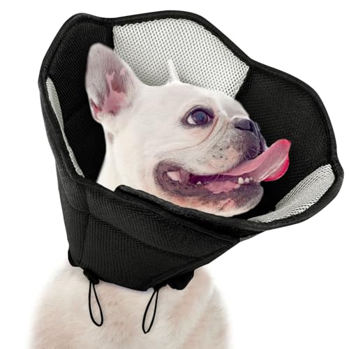 Dog Cone - Soft Cone for Dogs to Stop Licking, Pet E-Collar Alternative After Surgery, Adjustable Pet Recovery Collar for Wound Healing, Black Small - color: Black, size: Small