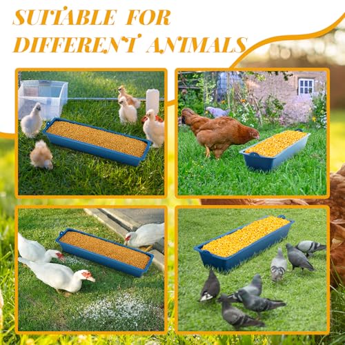 Maxdot 6 Pack Chicken Feeder Trough Removable Plastic Poultry Feeding Equipment Bucket for Chick Quail Duck Pigeons Removable Hanging Chicken Feed Trough, 16.5" Length