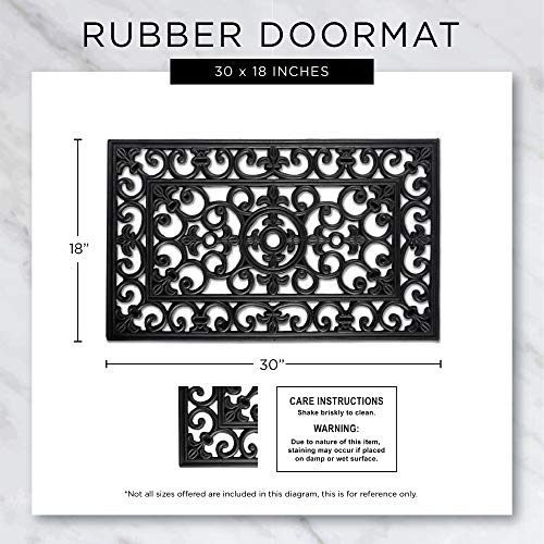 DII Rubber Doormats Collection All Weather, 18x30, Sun Scroll - color: Sun Scroll, size: 1'6" x 2'6" (Rectangular)
