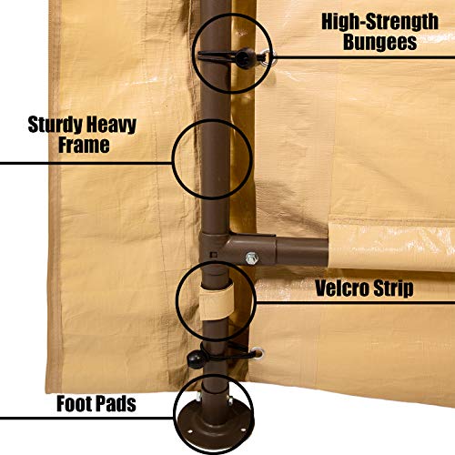 Sunnyglade 8X6' Shed Heavy Duty Storage Shelter with Roll up Door Portable | 8X6 Shed Portable Canopy Storage Shelter with Weatherproof Pe Fabric, Rustless Steel Frame