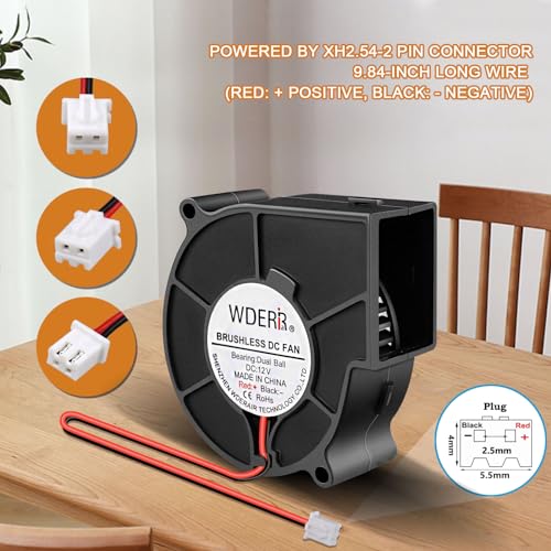 Small 12V DC 75mm x 30mm Centrifugal Brushless Blower Fan High Speed Inflatable Turbo Fan Replacement Dual Ball Bearing 2Pin - style: 75 x 30 12v2p
