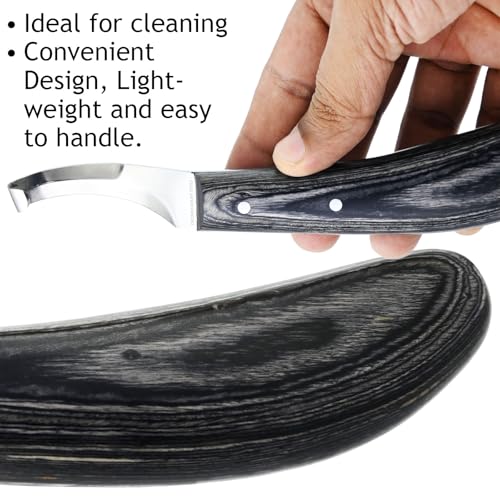 – Premium Double Side Hoof Knife with Black Handle | Dual-Edge Stainless Steel Blade | Professional Farrier Hoof Trimming Knife for Horses & Equine Hoof Care