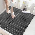 Shower Mat Non-Slip Bath Mat for Tub and Shower Stall,236 Suction Cups with Drain Holes, Quick Dry Machine Washable, Extra Grip for Stand Up Showers, Bathroom Essentials 24x24 Inch(Black) - color: Black