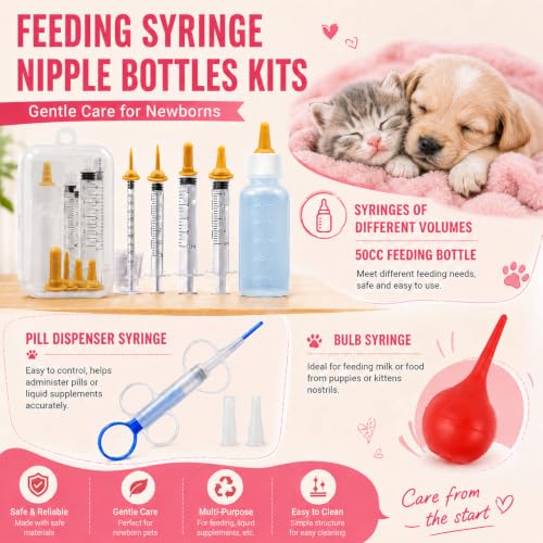 kewen Puppy Kitten Whelping Supplies, Whelping kit for Puppies Birth,Kitten Supplies,Dog Supplies,Puppy kit,Kitten Bottle Feeding kit for New Born Puppy Supplies and Kitten with 32" Whelping Pen - color: white