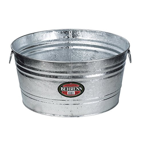 Behrens 000-OV Hot Dipped Galvanized Steel Oval PlanterTub, 2 Gallon, No Color - size: 2 gallon