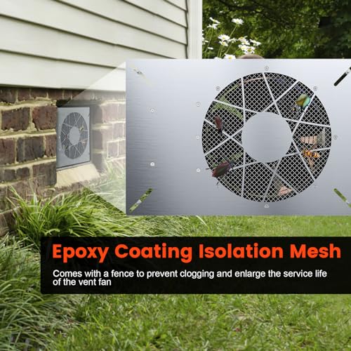 Abestorm 720 CFM Crawlspace Ventilation Fan with Humidistat 10 Inch | Stainless Steel Vent Fans Digital Panel, Temperature Controller with Humidistat for Attic with Isolation Mesh, IP 55 Rated - color: Grey