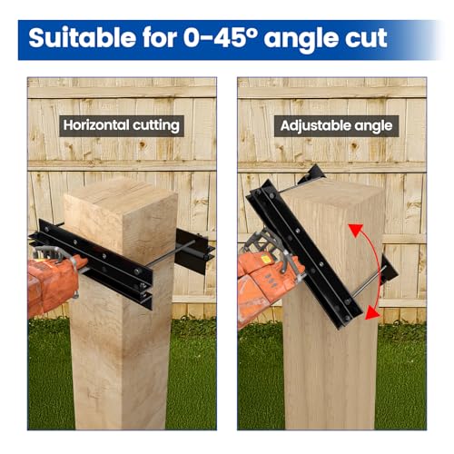 Muzata Reciprocating Saw Guide Attachment for Cutting 6x6 Wood Posts M080 | Suitable for 0-45 Degree Cuts, Adjustable for Different Cutting Heights, Essential Tools Included, Hassle-free Installation - size: 6×6"