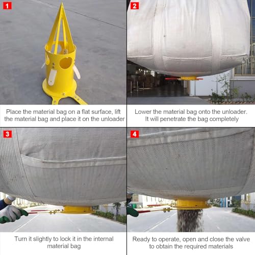 Big Bag Dispenser Bulk Bag Unloader Big Bag Animal Feed Unloader for Warehouse Farm Home Use (Yellow + Red) - color: Yellow + Red